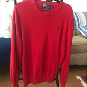 Red polo sweater